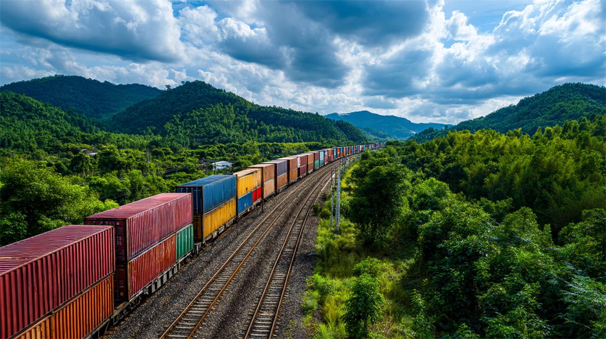 freight logistics spring shipping container train