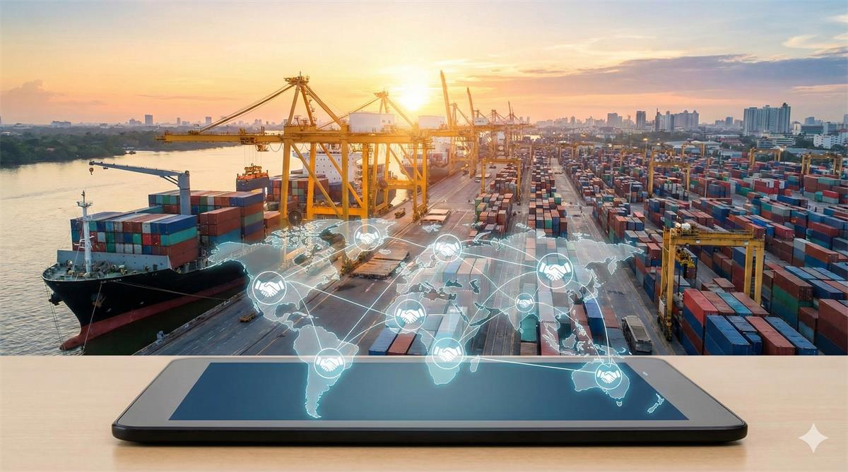 Digital freight forwarders network map connecting global logistics partners for small forwarders